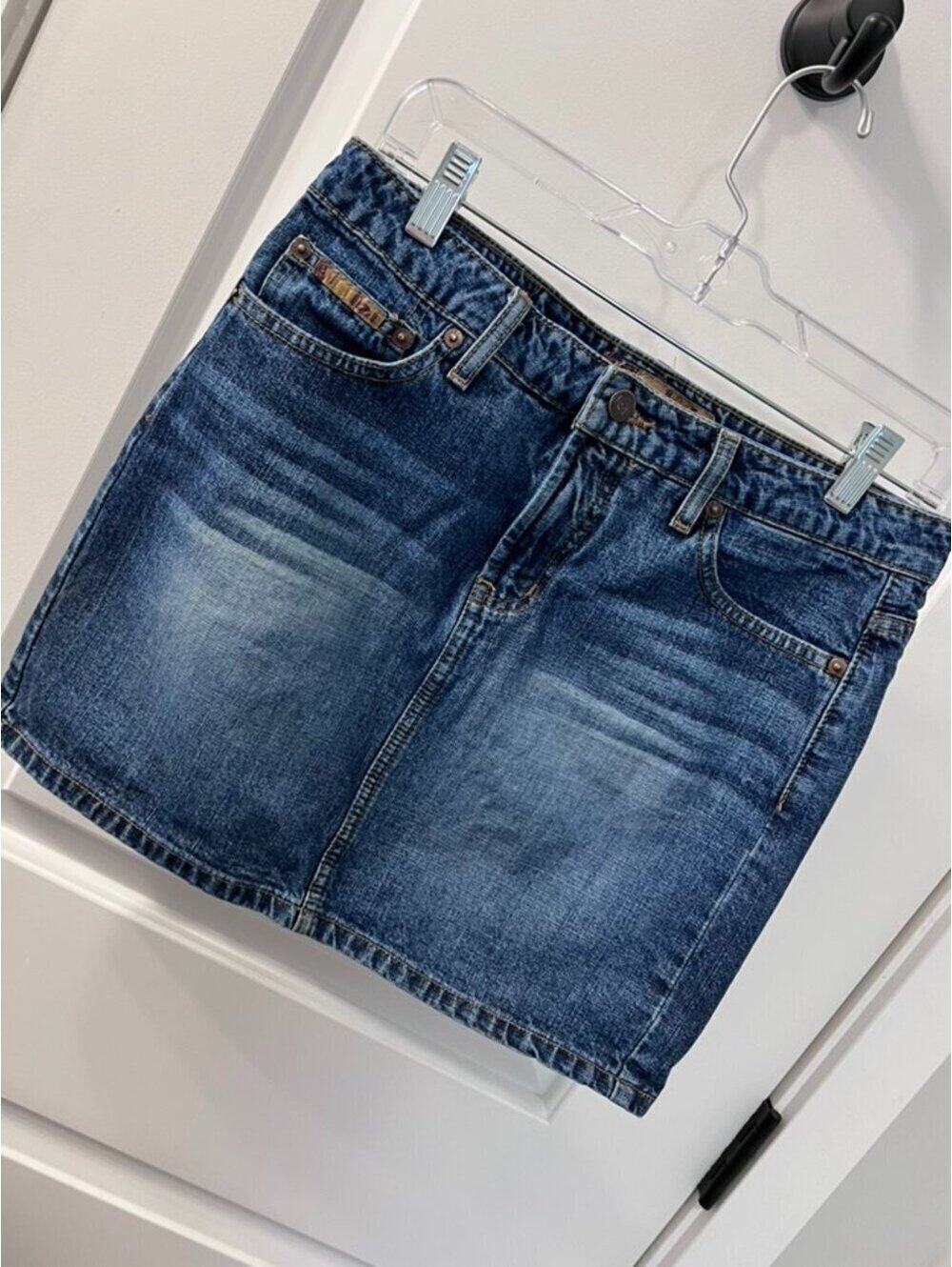 Lei Denim Mini Skirt Size 7 Blue Cotton Jean Skirt Low Rise Y2K 2000s